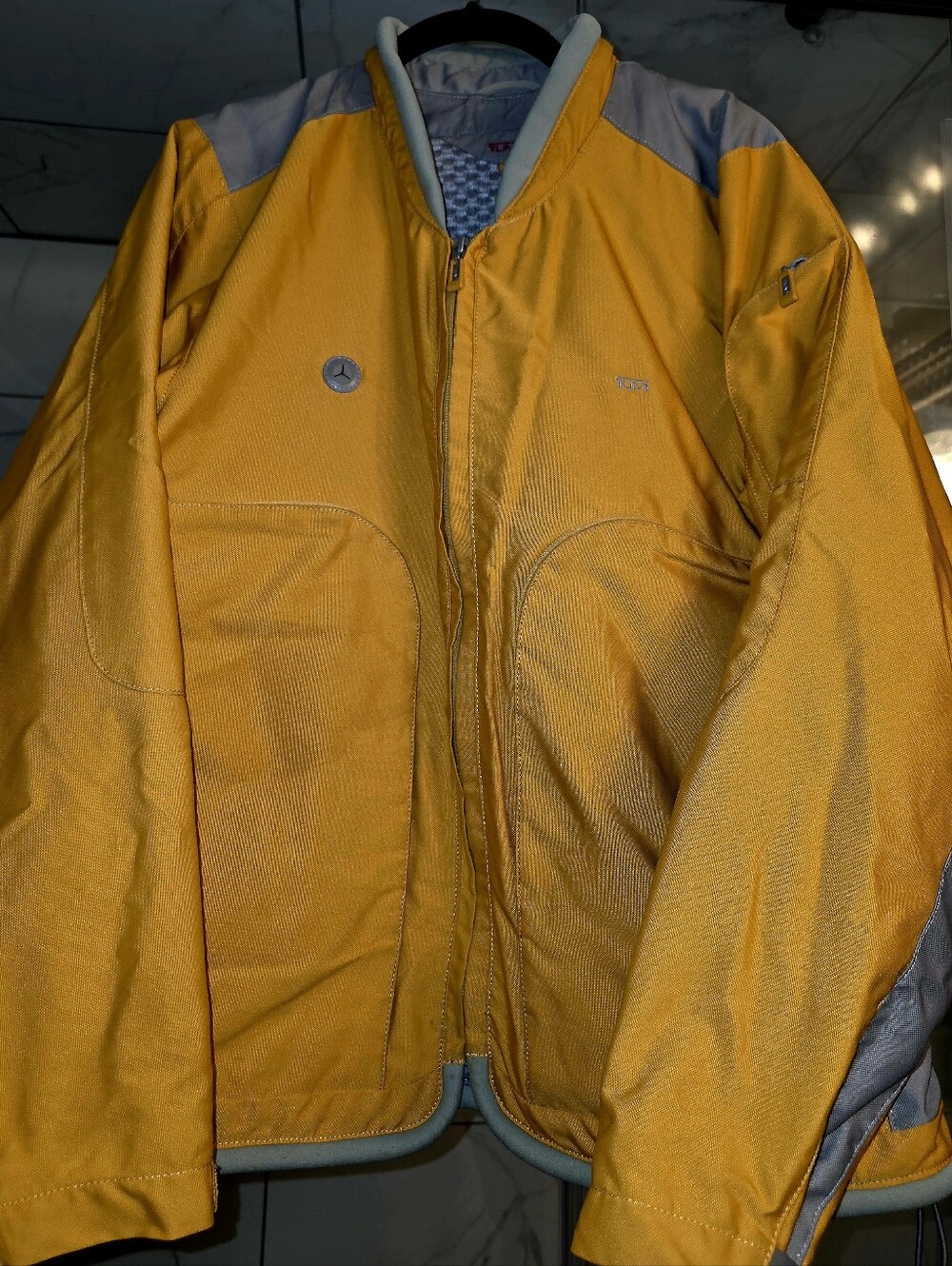 VTG TUMI Outdoor Travel Vented TECH Mustard Yellow Jacket ~ Sz S ☆Ex Condition☆